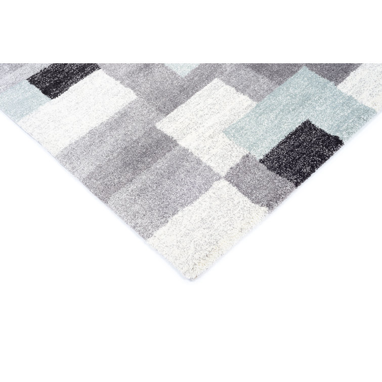 Latitude Run Puryear Flatweave Grey/Blue Rug Wayfair.co.uk